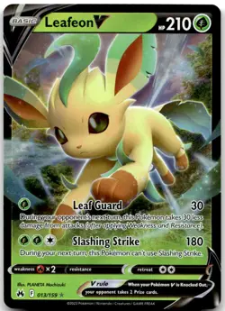 Leafeon V 013/159 Holo Ultra Rare Crown Zenith Near Mint - Image 1