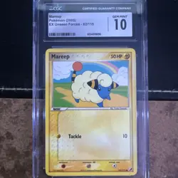 2005 Pokemon EX Unseen Forces CGC10 GM MINT Mareep 62/115 - Image 1