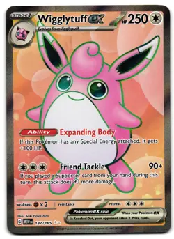 Wigglytuff ex 187/165 - 🌊 151 Ultra Rare Pokemon TCG 🖤 - M/LP - Image 1