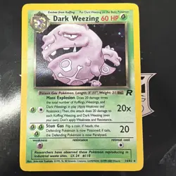 Pokemon TCG: Dark Weezing 14/82 Team Rockets- Holo- Unlimited- WOTC B - Image 1
