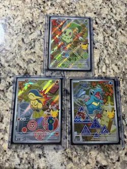 Pokemon First Partner Set Gen 2 Chikorita Cyndaquil Totodile 046/047/048 NM - Image 1