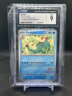 2025 POKEMON BLACK STAR PROMOS ILLUSTRATION CONTEST 2024 WINNER FERALIGATR CGC 9 - Image 1