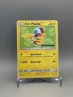 Ash's Pikachu SM112 NM SM Promos Pokemon Card - Image 1