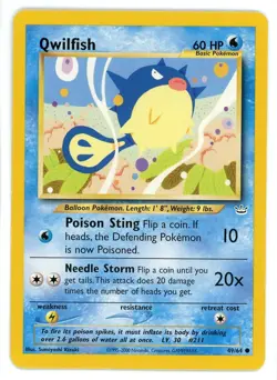 Qwilfish 49/64 Neo Revelation Pokemon Card - Image 1