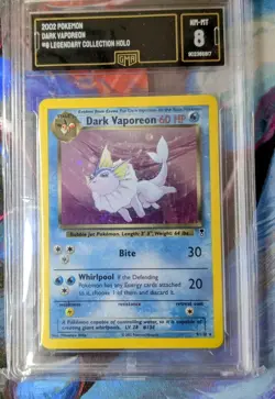 Dark Vaporeon Legendary Holo Pokemon Card Base WOTC PSA BGS GMA 8 NM - Mint - Image 1