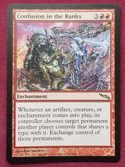 Magic The Gathering MIRRODIN CONFUSION IN THE RANKS red card MTG - Image 1