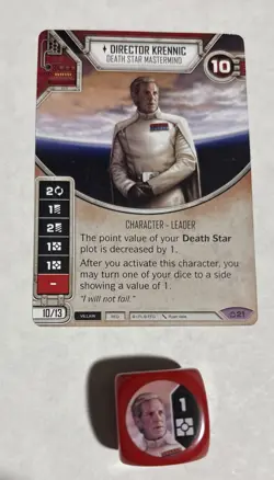 Star Wars Destiny Covert Missions Card & Die #21 Director Krennic - Image 1