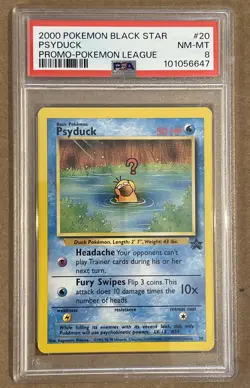 2000 Pokemon Black Star Psyduck Promo-Pokemon League PSA 8 NM-MT - Image 1