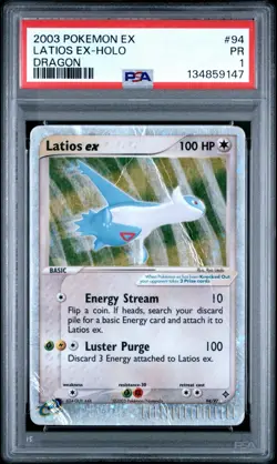 PSA 1 Latios EX Dragon #94 Holo Foil Rare 2003 E-Reader Series Pokemon PR - Image 1
