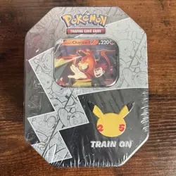 Pokemon TCG 25th Anniversary Celebrations Tin Lance's Charizard V Factory Sealed - Image 1
