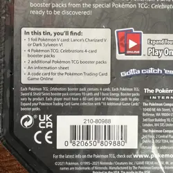 Pokemon TCG 25th Anniversary Celebrations Tin Lance's Charizard V Factory Sealed - Image 4