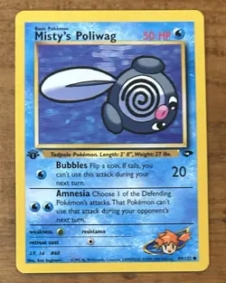 Pokemon TCG Misty’s Poliwag #89/132 Non Holo 1st Edition Vintage 1999-2000 - Image 1