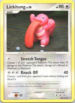 2009 Platinum Lickitung Common #80/127 - Image 1