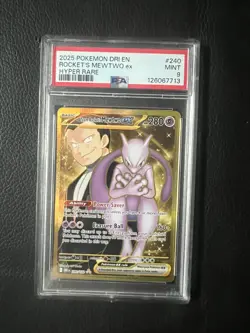 PSA 9 TEAM ROCKET'S MEWTWO EX 240 2025 POKEMON DESTINED RIVALS HYPER RARE - Image 1