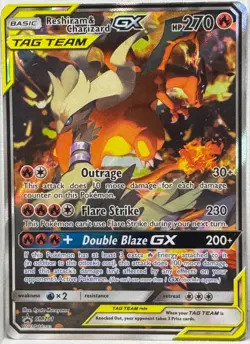 Reshiram & Charizard GX - SM201 - SM Black Star Promos LP, English Pokemon Pokem - Image 1