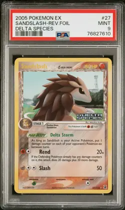 Pokemon Sandslash EX Delta Species Reverse Holo Rare #27 PSA 9 - Image 1