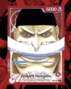 One Piece TCG OP02-001 Paramount War Alternate Art Leader EDWARD NEWGATE English - Image 1