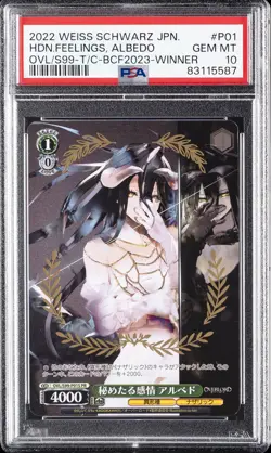 2022 WEISS SCHWARZ JPN OVERLORD VOL.2 #P01 HIDDEN FEELINGS, ALBEDO PSA 10 - Image 1