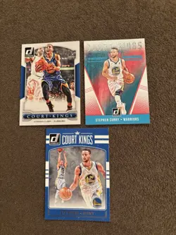 3 Card Lot-Stephen Curry 2014-15,2016-17,2018-19 Donruss Court Kings - Image 1