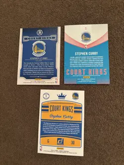 3 Card Lot-Stephen Curry 2014-15,2016-17,2018-19 Donruss Court Kings - Image 2