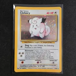 Clefairy 5/102 Holo Rare Base Set Pokemon Card WOTC - Image 1