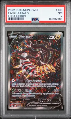 2022 Pokemon Sword & Shield Lost Origin Giratina V #186 Fa Lost Origin PSA 7 NM - Image 1