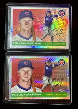 2025 Chrome Platinum Pete Crow-Armstrong Topps /499 & Prism Refractor 2-Card Lot - Image 1