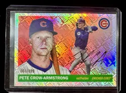 2025 Chrome Platinum Pete Crow-Armstrong Topps /499 & Prism Refractor 2-Card Lot - Image 2