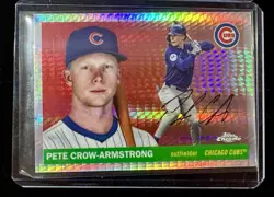 2025 Chrome Platinum Pete Crow-Armstrong Topps /499 & Prism Refractor 2-Card Lot - Image 3