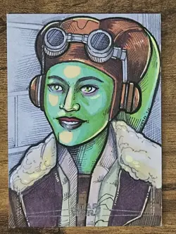 Topps Star Wars HERA SYNDULLA Silver Foil Sketch Card by Michael Mastermaker - Image 1