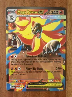 Pokemon TCG Mega Pyroar Ex 015/086 Chaos Rising Double Rare NM Card - Image 1