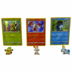 Grookey Scorbunny Sobble SWSH001 SWSH002 SWSH003 Pokemon Card & Collectible Pins - Image 1