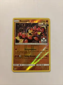 Buzzwole League Promo 77/131 LP+ Reverse Holo Foil Pokemon Card Ultra Beasts - Image 1