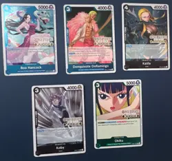 Bandai One Piece Card Game Boa Hancock, Doflamingo, Kalifa JUDGE STAMP Lot Eng. - Image 1