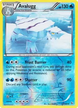 Avalugg 31/106 Reverse Holo Flashfire Pokemon Card NM - Image 1