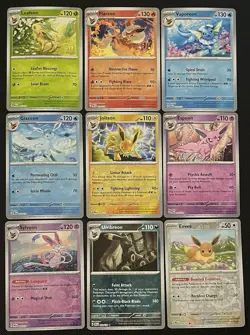 Prismatic Evolutions Complete 9 Card Eeveelution Reverse Holo Set Pokemon TCG - Image 1