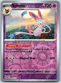 Sylveon 040/131 Holo Rare Prismatic Evolutions Pokemon Reverse Holo Near Mint - Image 1