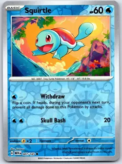 Squirtle 007/165 Common 151 Pokemon Reverse Holo Near Mint - Image 1