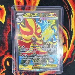 Nintendo Pokemon TCG Mega Pyroar EX 099/086 Holo EN 340 HP Full Art Secret Rare - Image 1