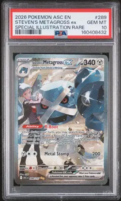 2026 POKEMON ASC EN-ASCENDED HEROES #289 STEVEN'S METAGROSS EX PSA 10 - Image 1
