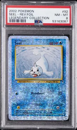 2002 POKEMON LEGENDARY COLLECTION #92 SEEL-REVERSE FOIL PSA 8 - Image 1