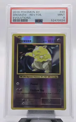 Pokemon 2016 Drowzee 49/108 XY Evolutions Reverse Holo PSA 9 - Image 1