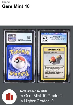 1999 Pokemon 1st Edition Base Set Portuguese Poke Flute 86/102 CGC 10 Top Pop 2 - Image 2