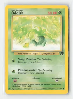 Oddish 63/82 Common Team Rocket Pokemon Unlimited Heavily Played - Image 1