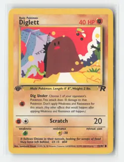 Diglett 52/82 Common Team Rocket Pokemon Unlimited Damaged - Image 1