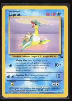 Lapras 25/62 Rare Fossil Pokemon Unlimited 1-11-14 - Image 1