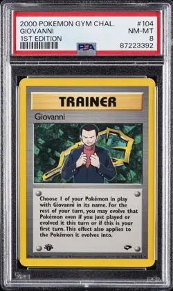 2000 POKEMON GYM CHALLENGE 1ST EDITION #104 GIOVANNI PSA 8 - Image 1