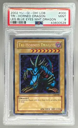 2002 Yu-Gi-Oh! Tri-Horned Dragon 000 Legend Blue Eyes White Dragon PSA 9 - 0529 - Image 1