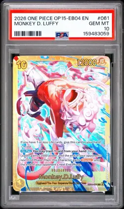 2026 One Piece Op15-Eb04-Adventure on Kami's Island Monkey D. Luffy #061 PSA 10 - Image 1