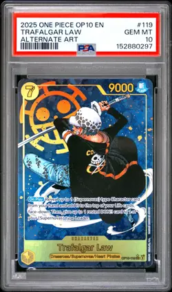 Trafalgar Law PSA 10 One Piece English 2025 OP10-119 Alternate Art Royal Blood - Image 1